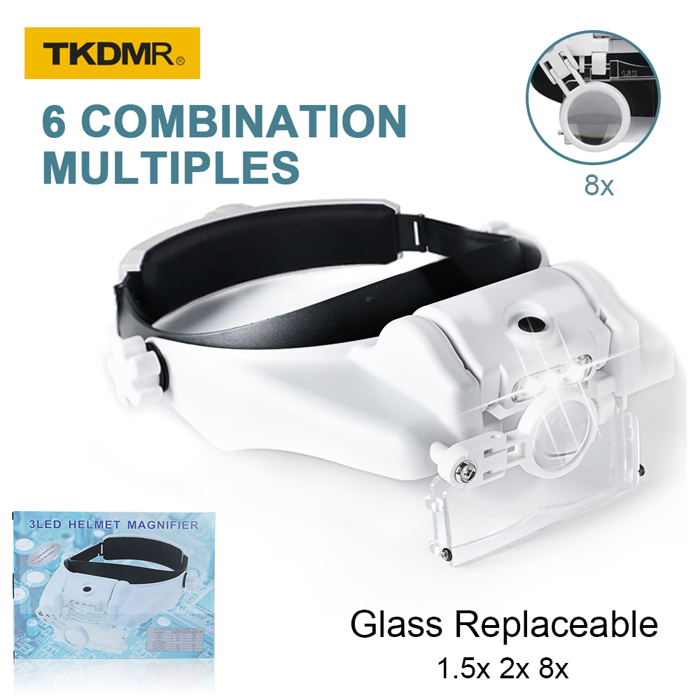 Jewelry Making Glasses - TKDMR 3LED Headband Magnifier Hands Free