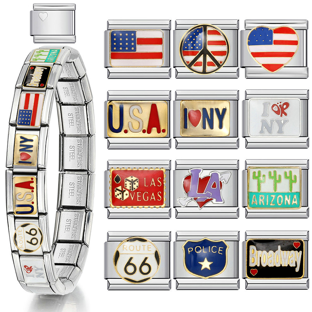 Jewelry Making In La - 1pc Y2K Italian Charm Bracelet Stainless