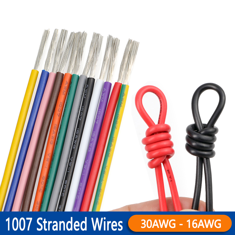 Wire 22 Gauge Copper - 20/50m Multi-Stranded 1007 Electric Wire 30