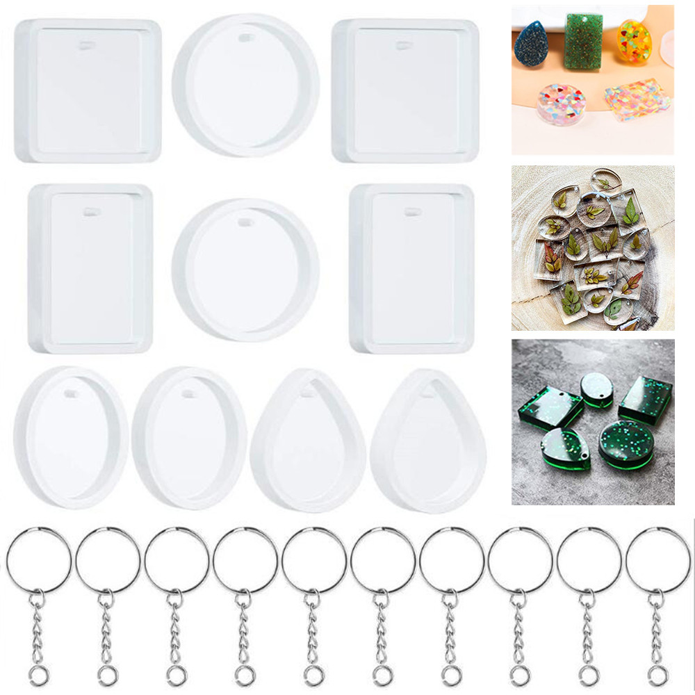 Jewelry Making Tool Kit - 20Pcs/Set DIY Keychain Pendant Casting Silicone