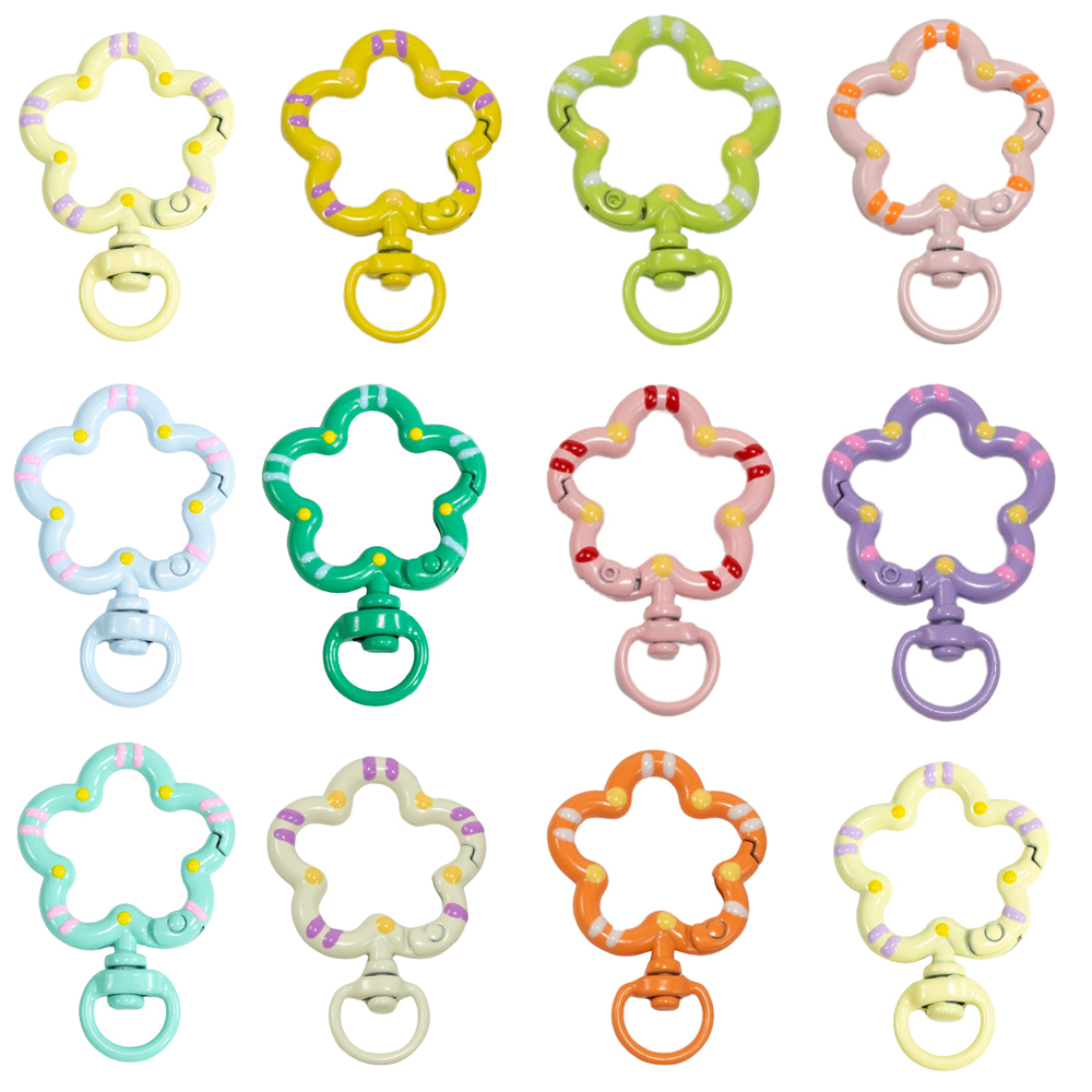 Jewelry Making Chain - 5pcs Flower Metal Lobster Claw Clasps