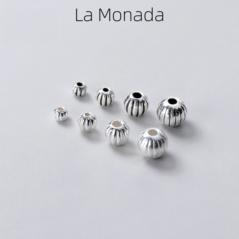 Jewelry Making In La - 925 Sterling Silver Pumpkin Spacer Beads