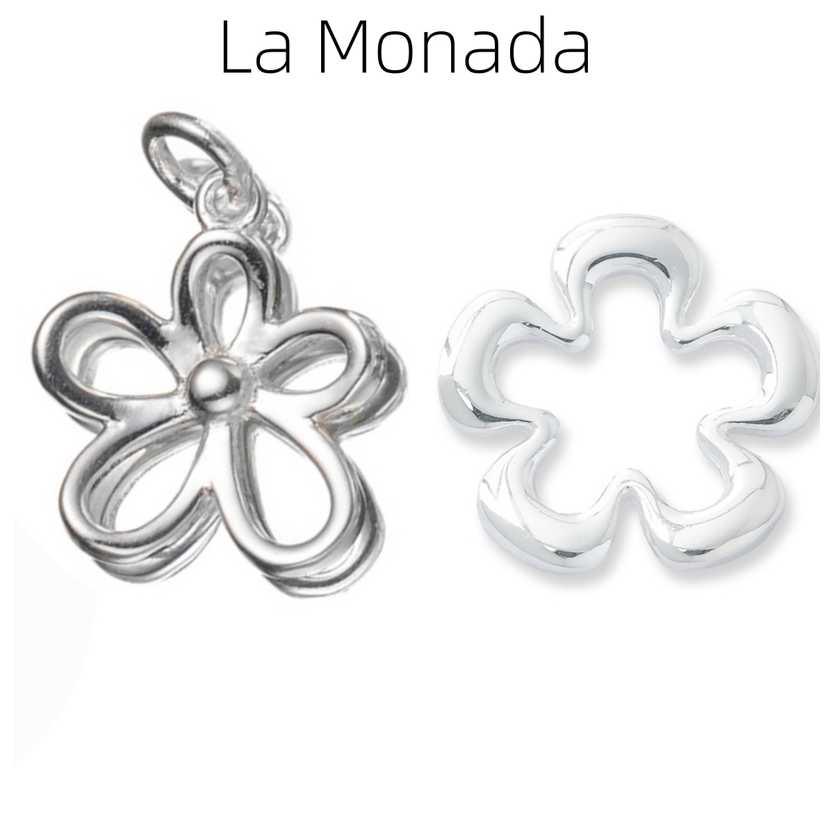 Jewelry Making In La - 925 Sterling Silver Hollow Flower Charm