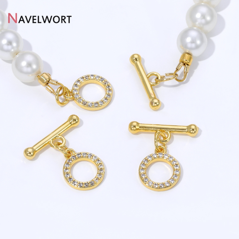 Jewelry Making Items - 18K Gold Plated Brass Inlaid Zircon
