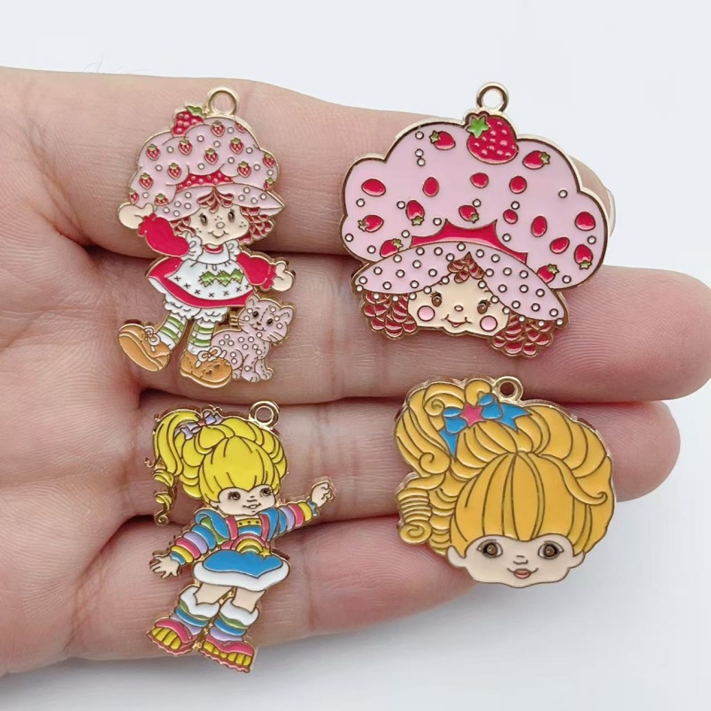 Jewelry Making Pendants - 10pcs Cute Little Girl Enamel Metal