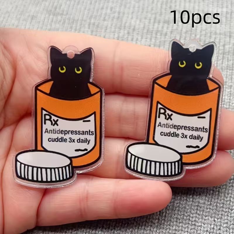 10pcs acrylic medicine cat pen - Jewelry Making Pendants review and price