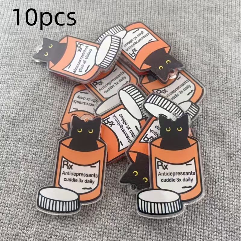 10pcs acrylic medicine cat pen - Jewelry Making Pendants review and price