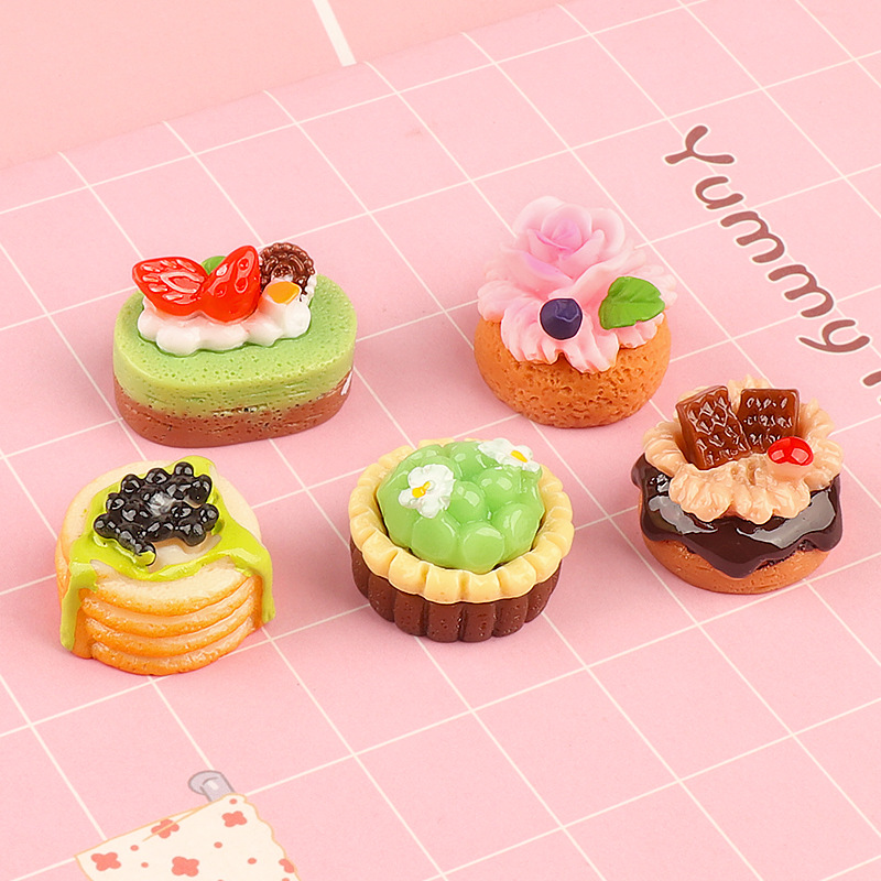 5pcs Cute Mini Fruit Cake Resi - Jewelry Making Desk review and price