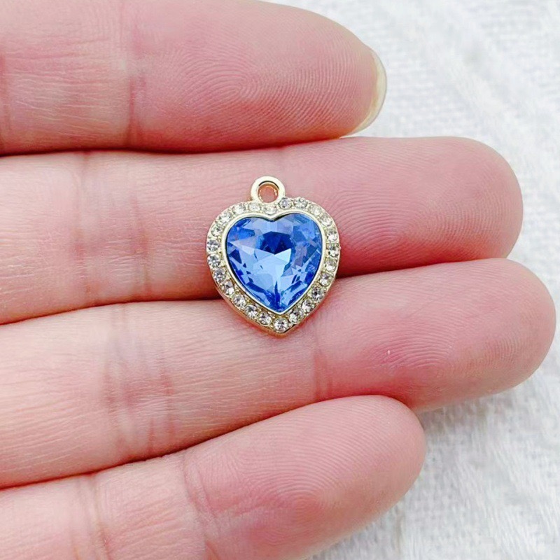 10pcs heart-shaped inlaid colo - Jewelry Making Pendants review and price
