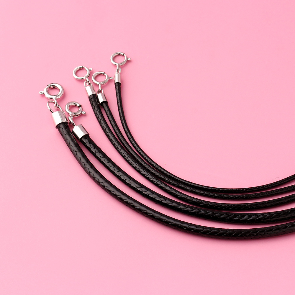 925 Silver Black Braided Leath - Jewelry Making In La review and price