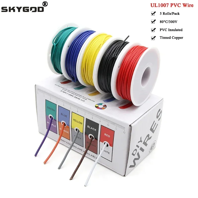 （5 Colors Mix Kit）UL1007 Wire  - Wire 22 Gauge Copper review and price