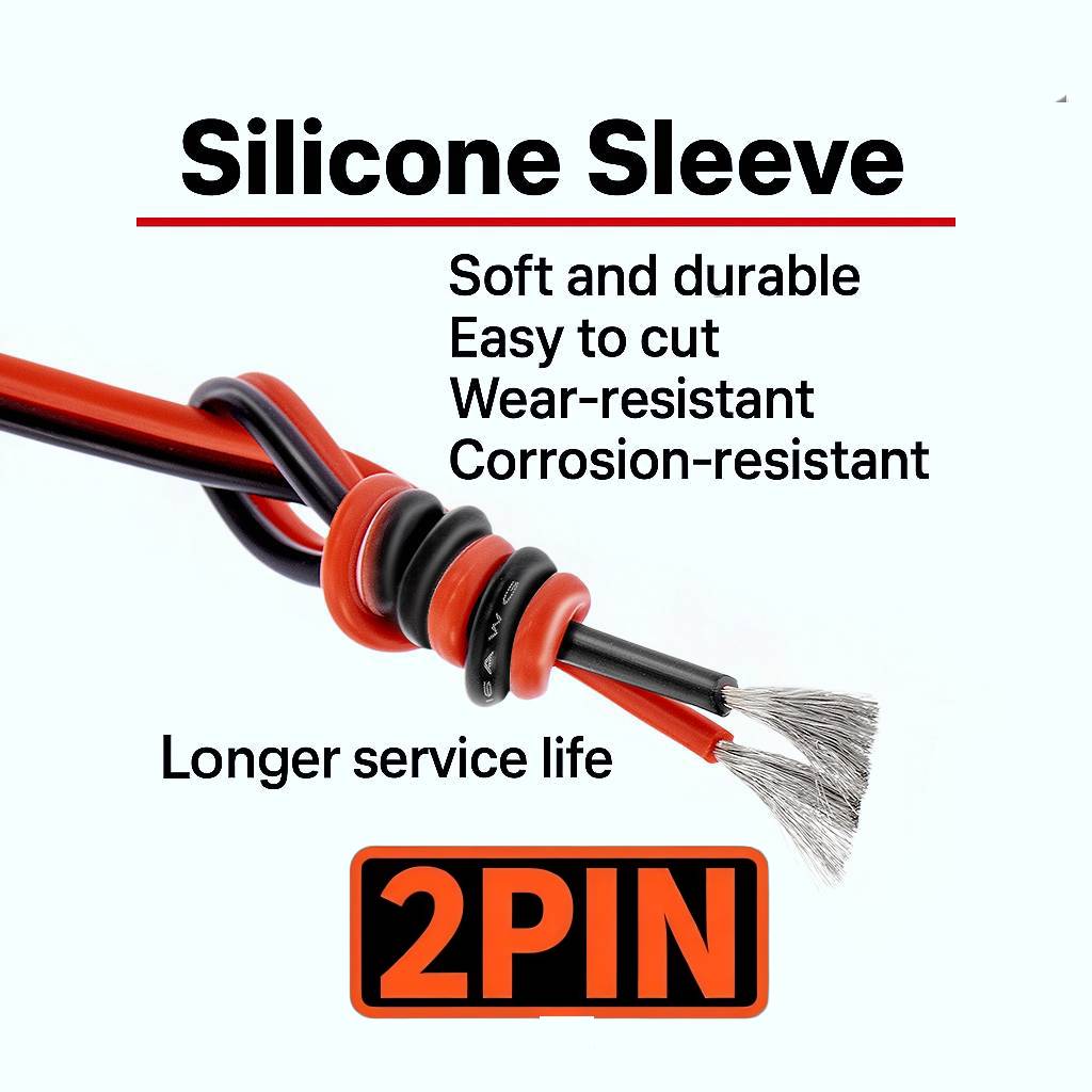2 Pin Black Red Silicone Cable - Wire 22 Gauge Copper review and price