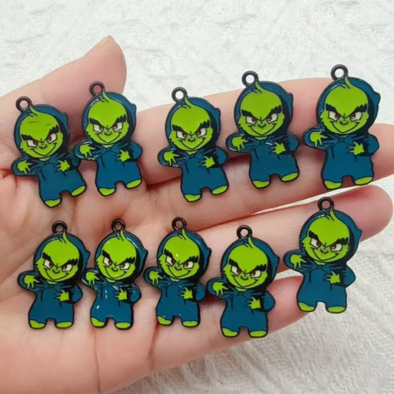10pcs alloy drip oil cartoon C - Jewelry Making Pendants review and price