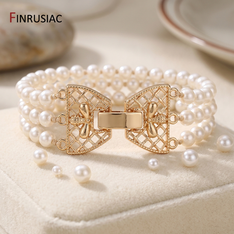 14K Gold Plated Brass 3-Row Pe - Jewelry Making Items review and price