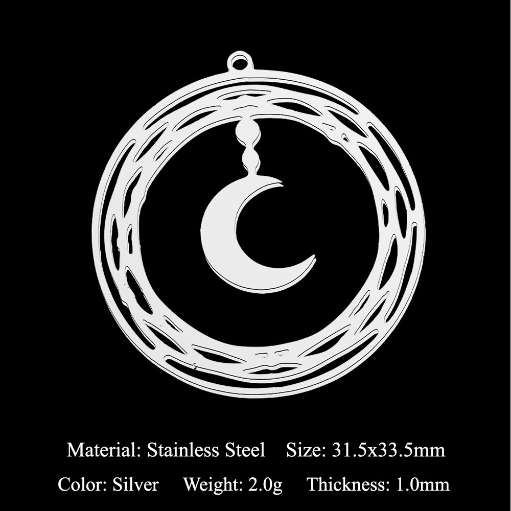 5pcs/Lot Stainless Steel Moon  - Jewelry Making In La review and price