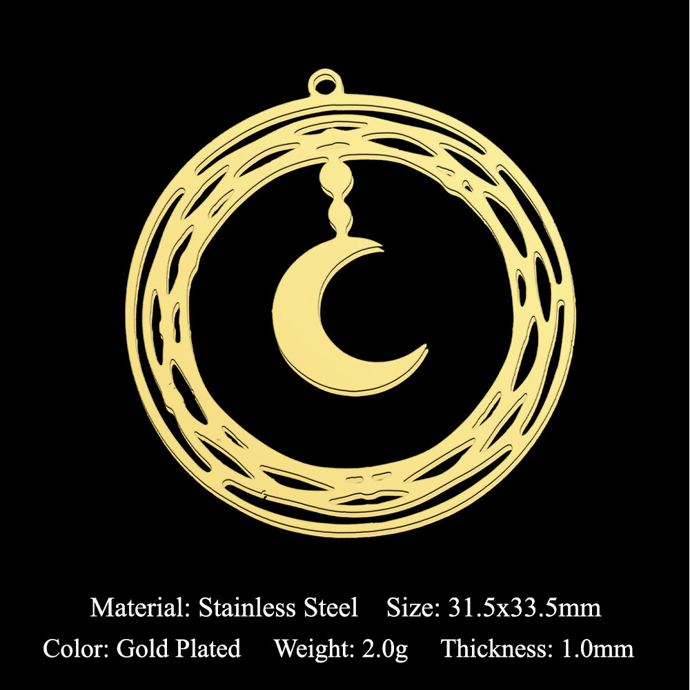 5pcs/Lot Stainless Steel Moon  - Jewelry Making In La review and price
